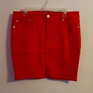 Torrid Red Denim Mini Skirt